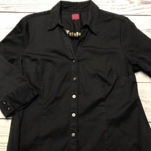 Sleeve Black Blouse - 10